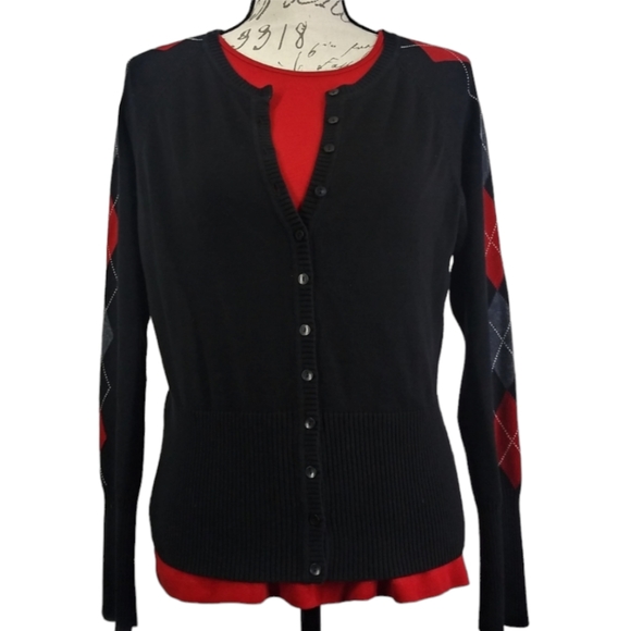 Women's Bundle Worthington Button Down Sweater/ Pendleton Long Slv Tee Size L - Picture 9 of 9